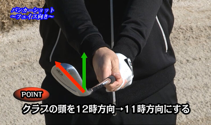 バンカーショット フェイス向き